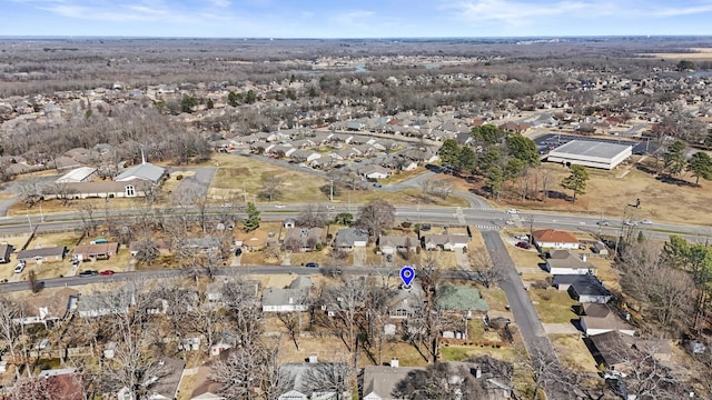 aerial view with a residential view