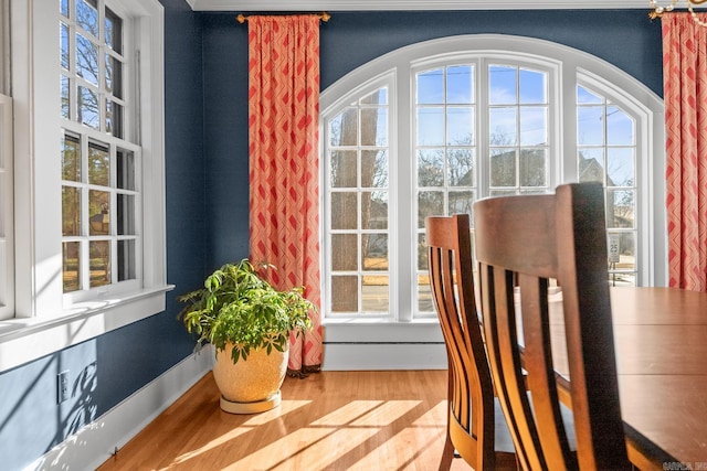 entryway with wood finished floors