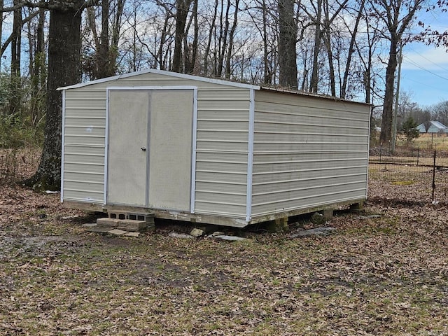 view of shed