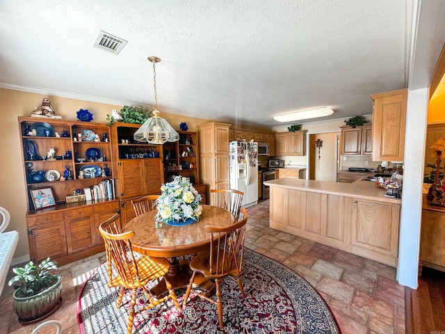 2407 Brittany, Searcy, AR 72143 - dining area with stone finish floor, visible vents, and a textured ceiling