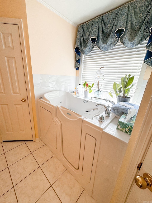 2407 Brittany, Searcy, AR 72143 - clothes washing area with light tile patterned floors and ornamental molding