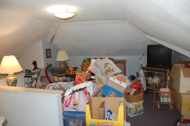 additional living space featuring vaulted ceiling