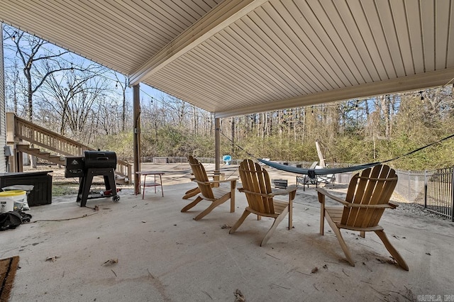 view of patio featuring grilling area