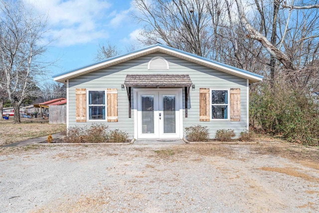 view of front of home featuring french doors