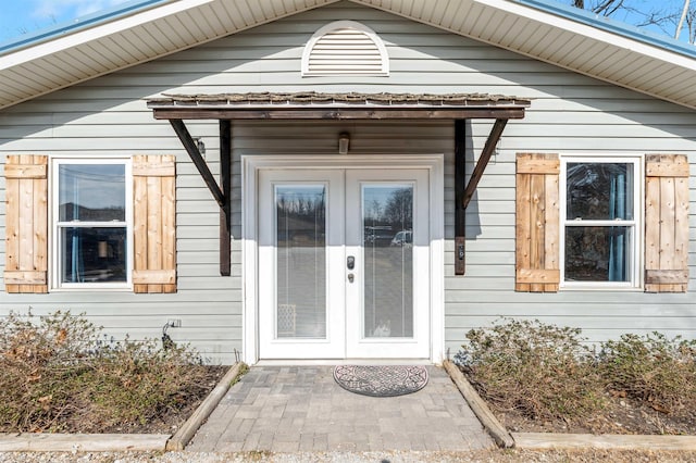 entrance to property with french doors