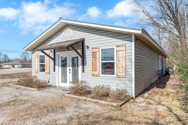 view of front of home with french doors