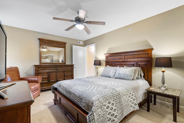 101 Long Island Dr Unit 202, Hot Springs National Park, AR 71913 - bedroom featuring light carpet, a ceiling fan, and baseboards