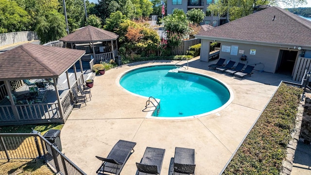101 Long Island Dr Unit 202, Hot Springs National Park, AR 71913 - community pool featuring a fenced backyard, a patio, and a gazebo