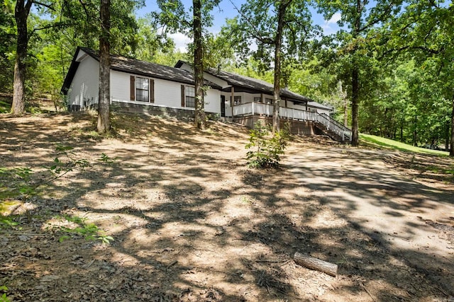 exterior space with stairs