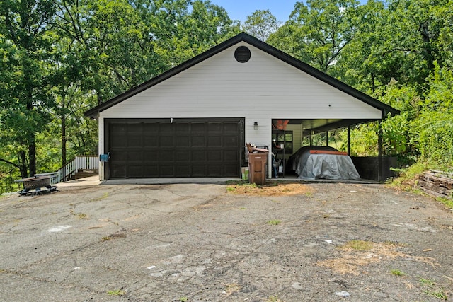 garage featuring a detached garage