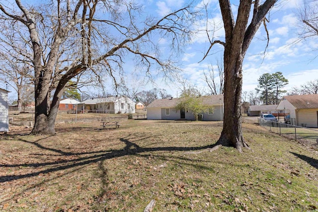 view of yard featuring fence