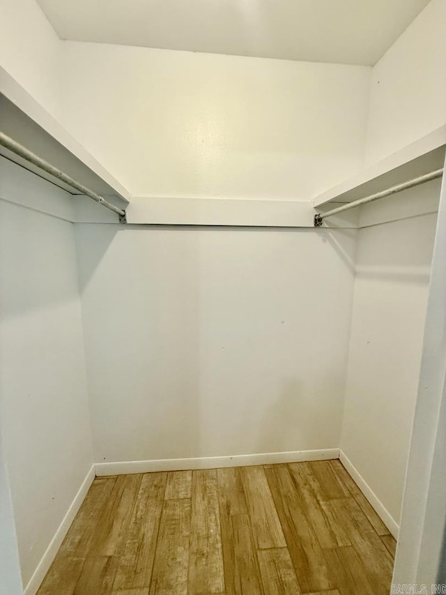 spacious closet featuring light wood-style flooring