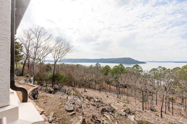 view of mountain feature with a water view