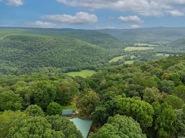 birds eye view of property featuring a view of trees