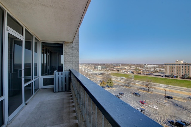 balcony with a view of city