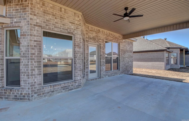 view of patio / terrace with ceiling fan