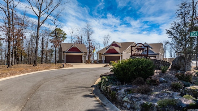 view of front of home with a garage