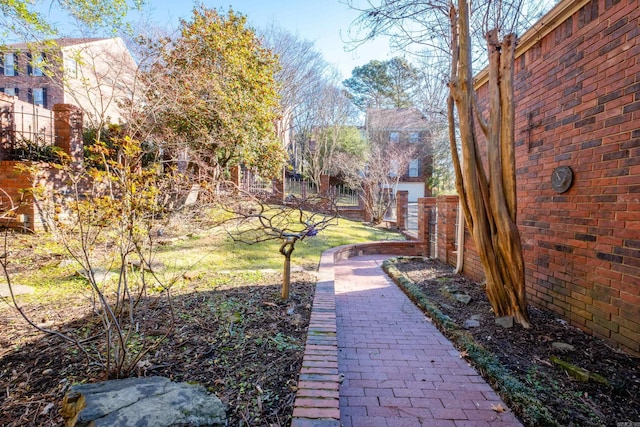 view of yard with fence