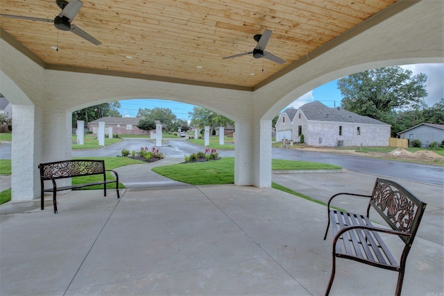 view of patio / terrace with a ceiling fan