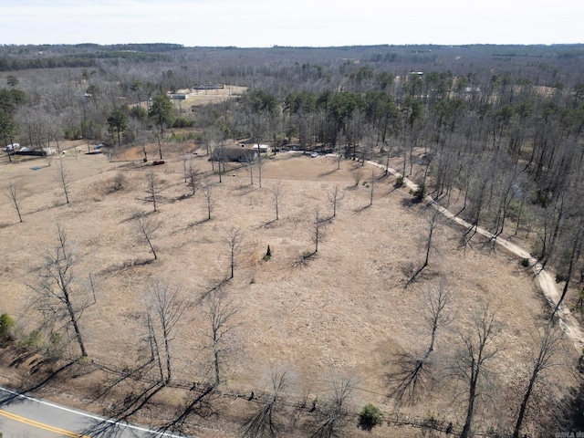 aerial view with a forest view and a rural view