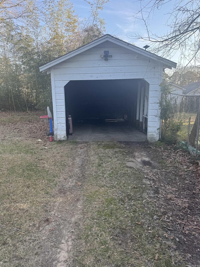 garage with driveway