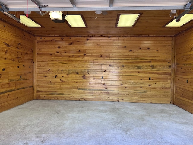 empty room with wooden walls