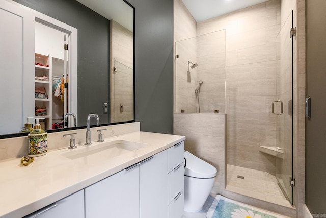 108 Mornay Ln, Little Rock, AR 72223 - bathroom featuring toilet, a stall shower, and vanity