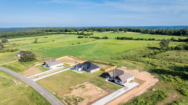 bird's eye view featuring a rural view