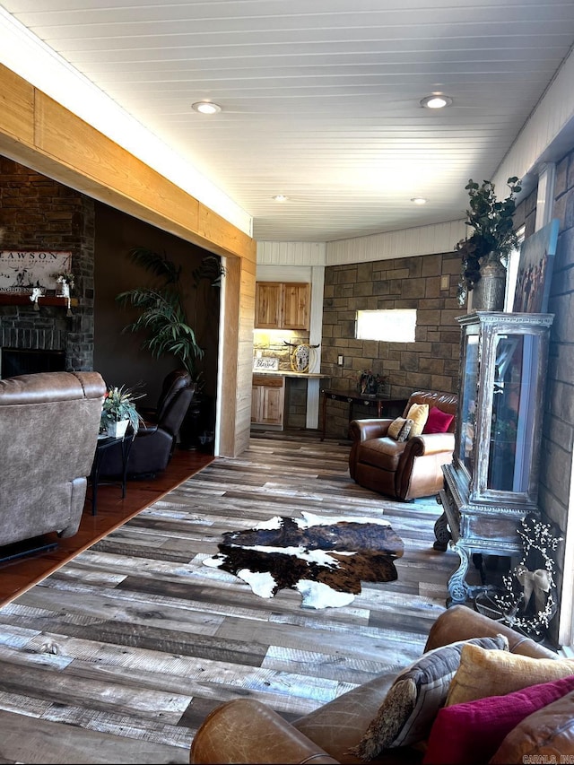 living area featuring wood finished floors