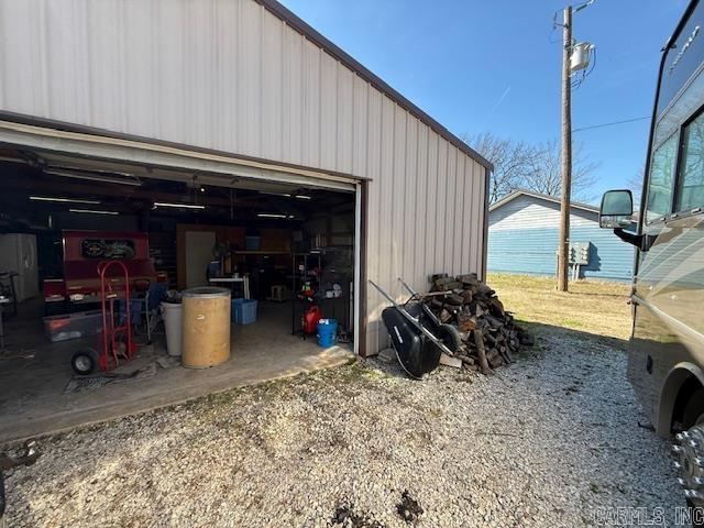 garage with driveway