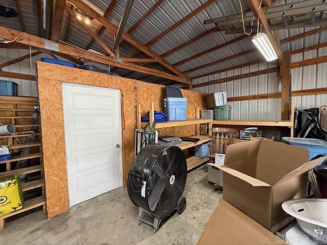 storage room with a garage