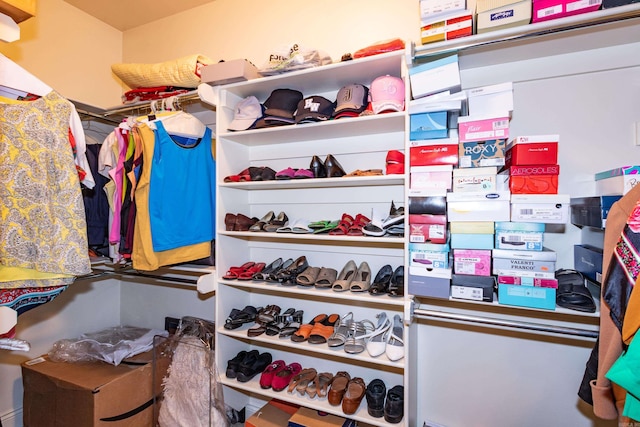 view of walk in closet