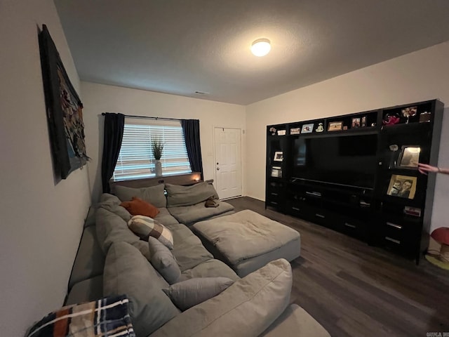 living area with wood finished floors