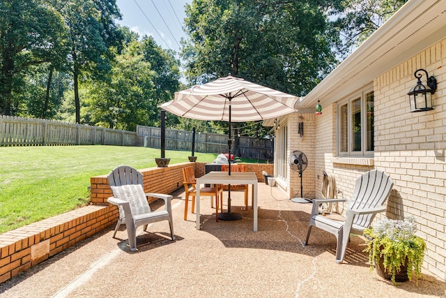 view of patio with a fenced backyard