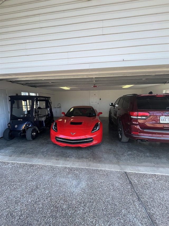 view of garage