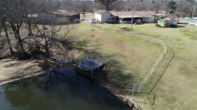 drone / aerial view with a rural view