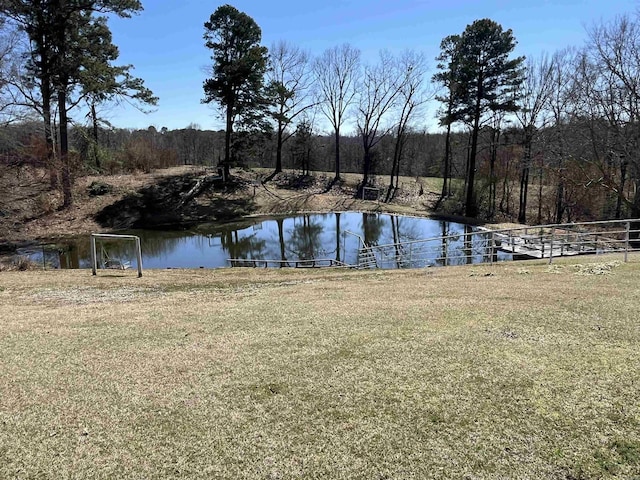 property view of water with a view of trees