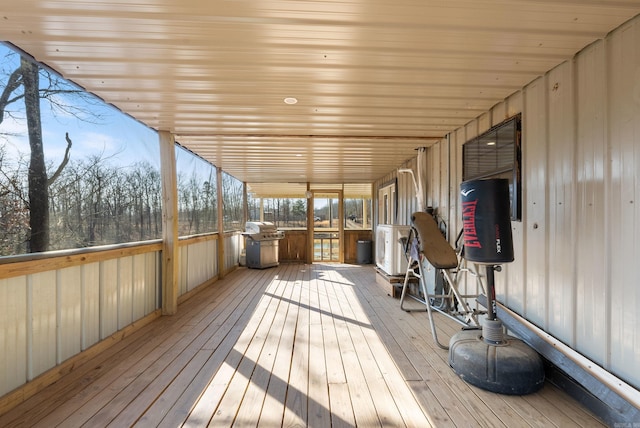 wooden deck featuring grilling area