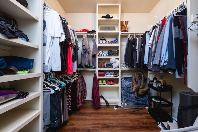 spacious closet featuring wood finished floors