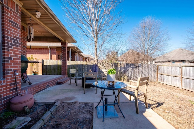 view of patio / terrace featuring a fenced backyard