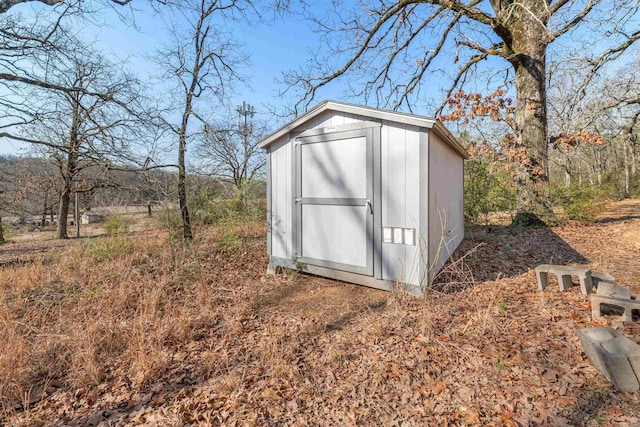 view of shed