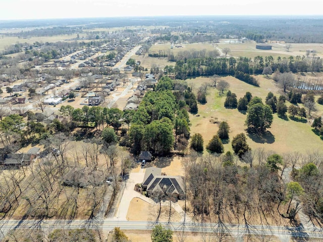 aerial view with a rural view