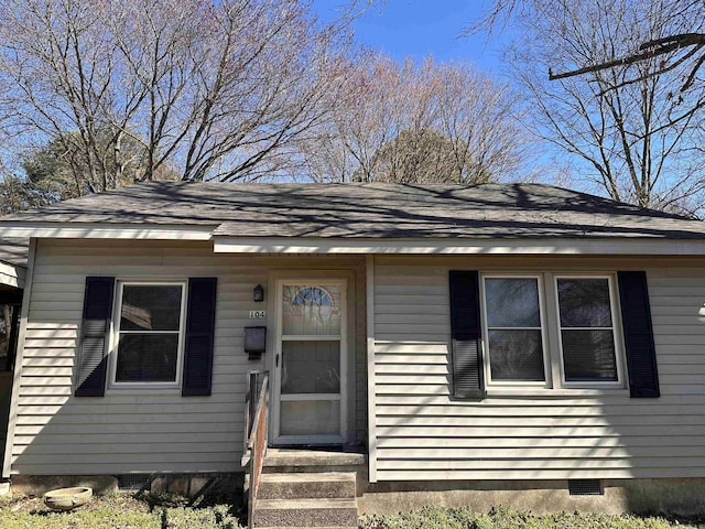 bungalow with crawl space and roof with shingles