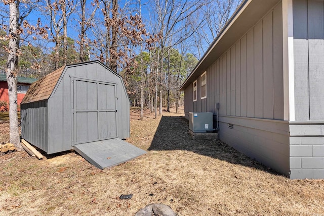 view of shed featuring central AC