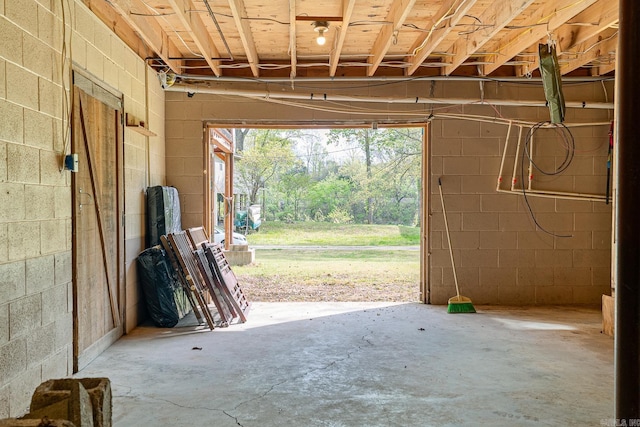 view of garage