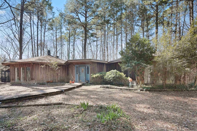 view of mid-century home