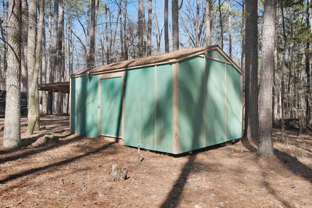 view of shed