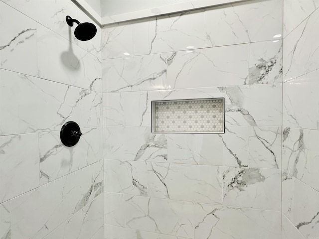 interior details with tiled shower