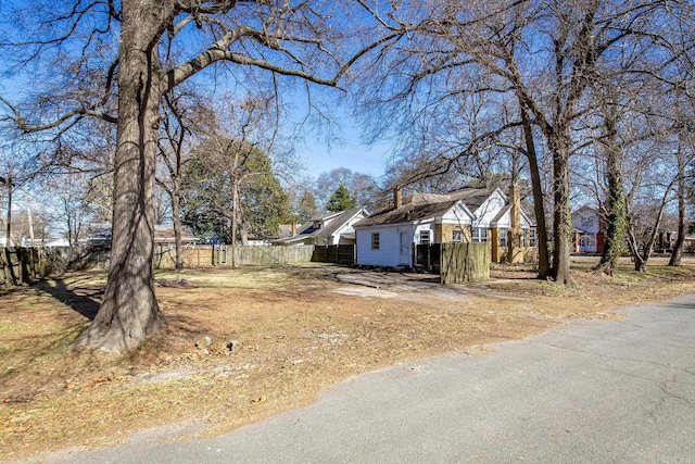 view of yard with fence