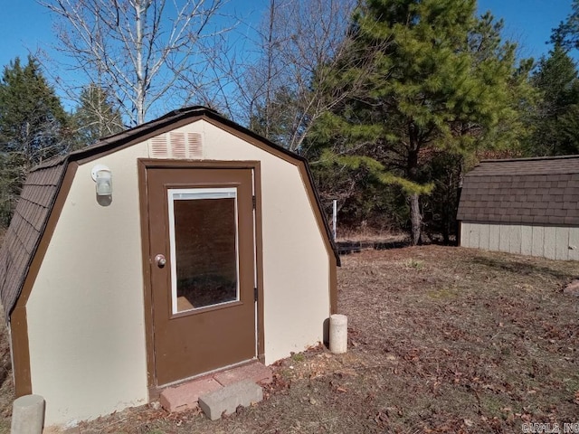 view of shed